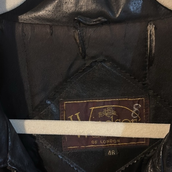 Windsor leather vintage motor biker gothic jacket SIZE 46/XXL - Picture 9 of 12
